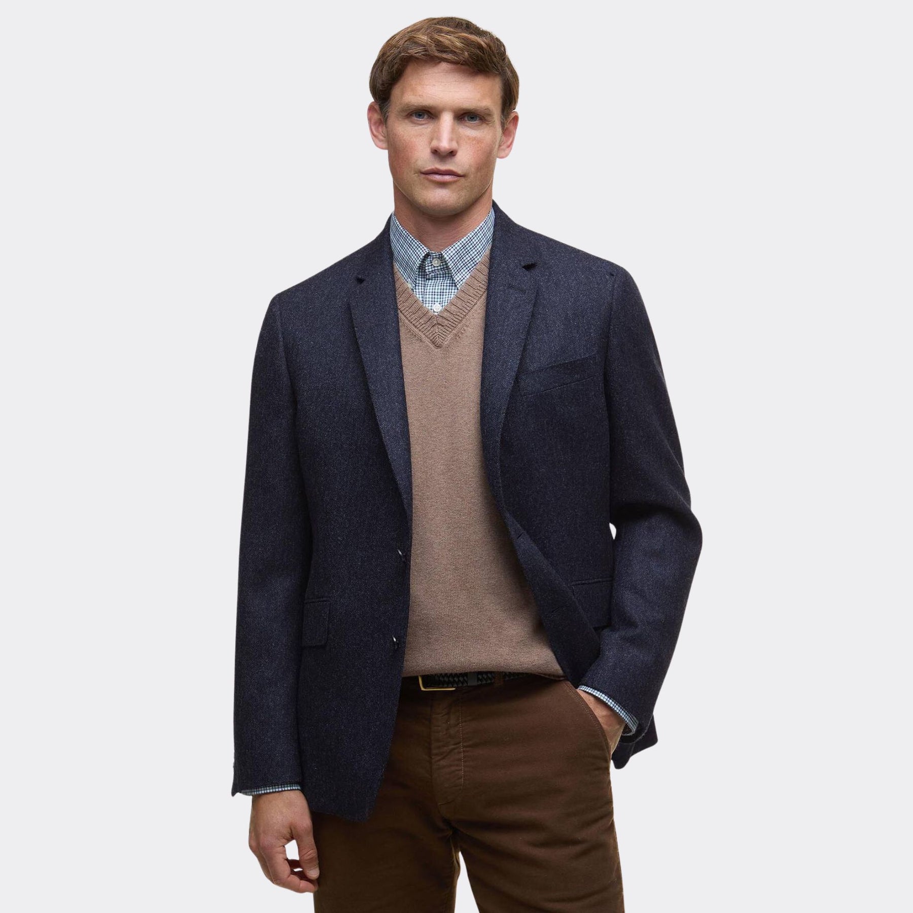 Barbour Men's Godfrey Moons Shetland Blazer in Navy