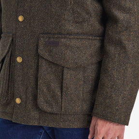 Barbour Men's Hereford Tweed Wool Jacket in Olive