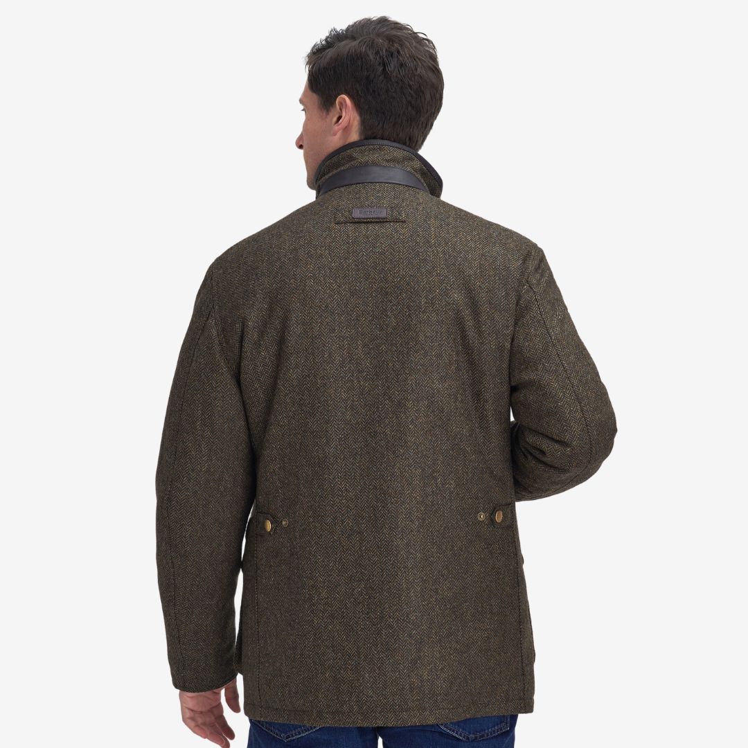 Barbour Men's Hereford Tweed Wool Jacket in Olive