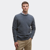 Barbour Men's Holden Crew Neck Jumper in Mid Grey Marl
