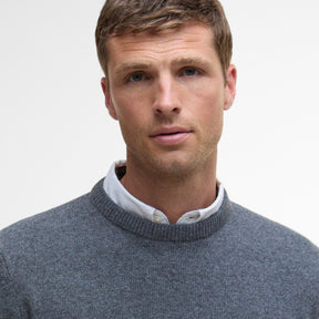Barbour Men's Holden Crew Neck Jumper in Mid Grey Marl