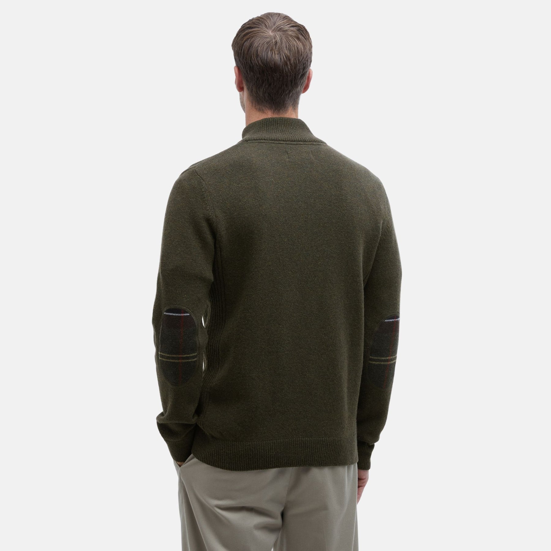 Barbour Men's Holden Half Zip Jumper in Olive