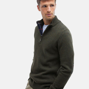 Barbour Men's Holden Half Zip Jumper in Olive