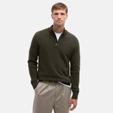 Barbour Men's Holden Half Zip Jumper in Olive