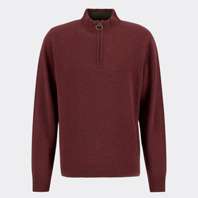 Barbour Men's Kelson Half-Zip Jumper in Fired Brick