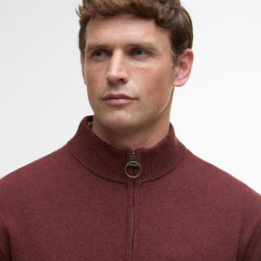 Barbour Men's Kelson Half-Zip Jumper in Fired Brick