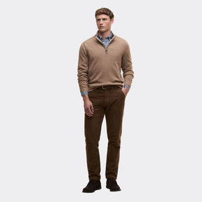 Barbour Men's Kelson Half-Zip Jumper in Stone