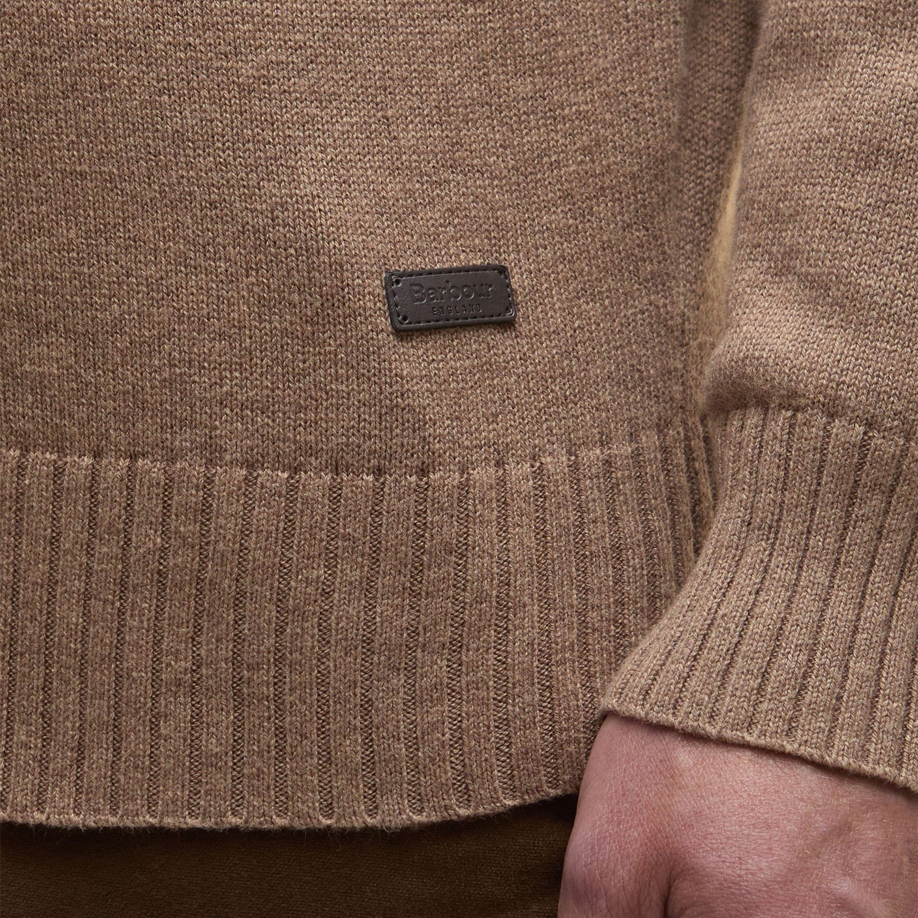 Barbour Men's Kelson Half-Zip Jumper in Stone