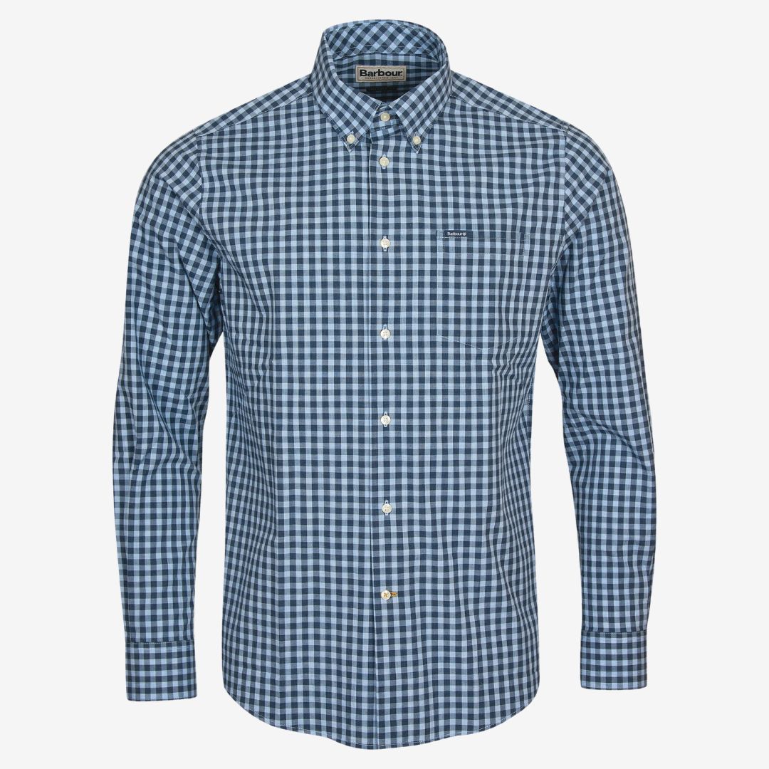 Barbour Men's Merryton Tailored Long-Sleeved Shirt in Blue