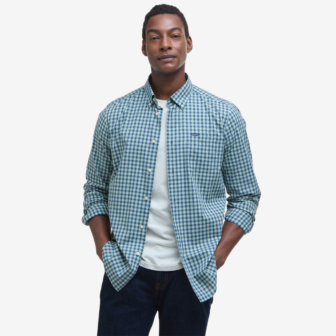 Barbour Men's Merryton Tailored Long-Sleeved Shirt in Pale Apple