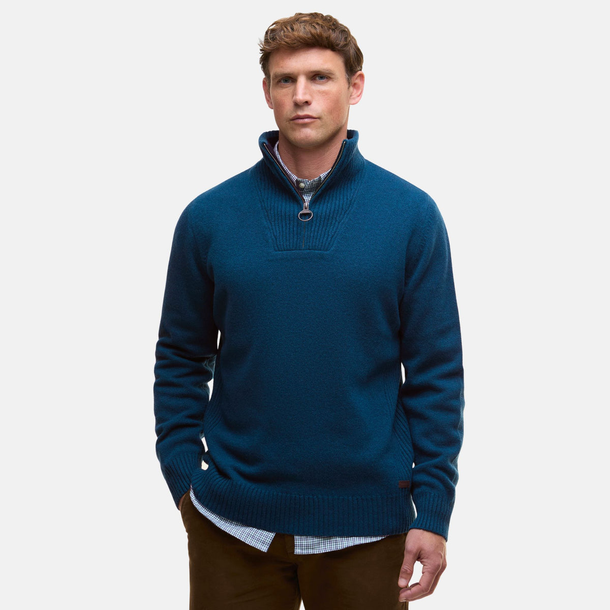 Barbour Men's Nelson Half-Zip Jumper in Mallard Green