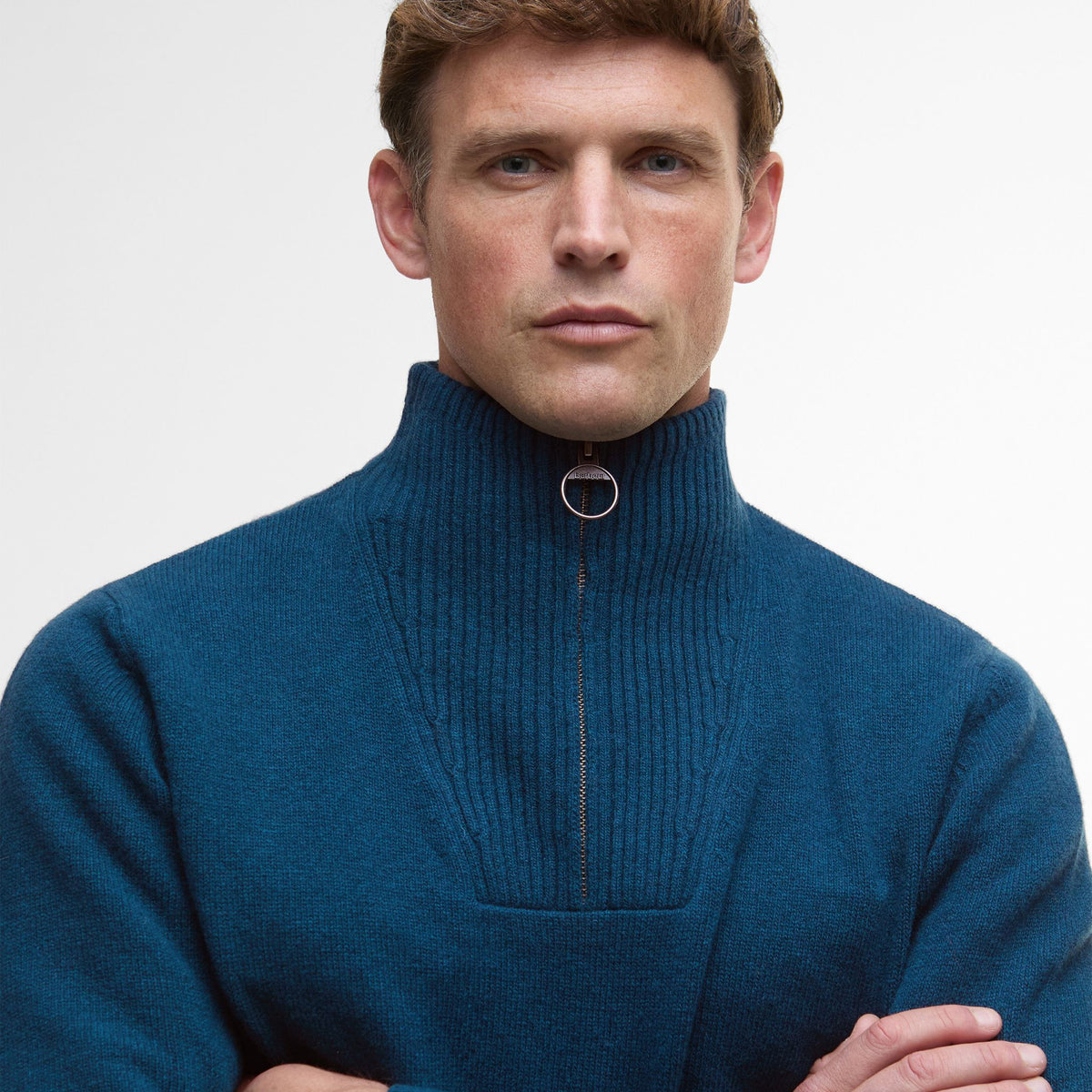 Barbour Men's Nelson Half-Zip Jumper in Mallard Green