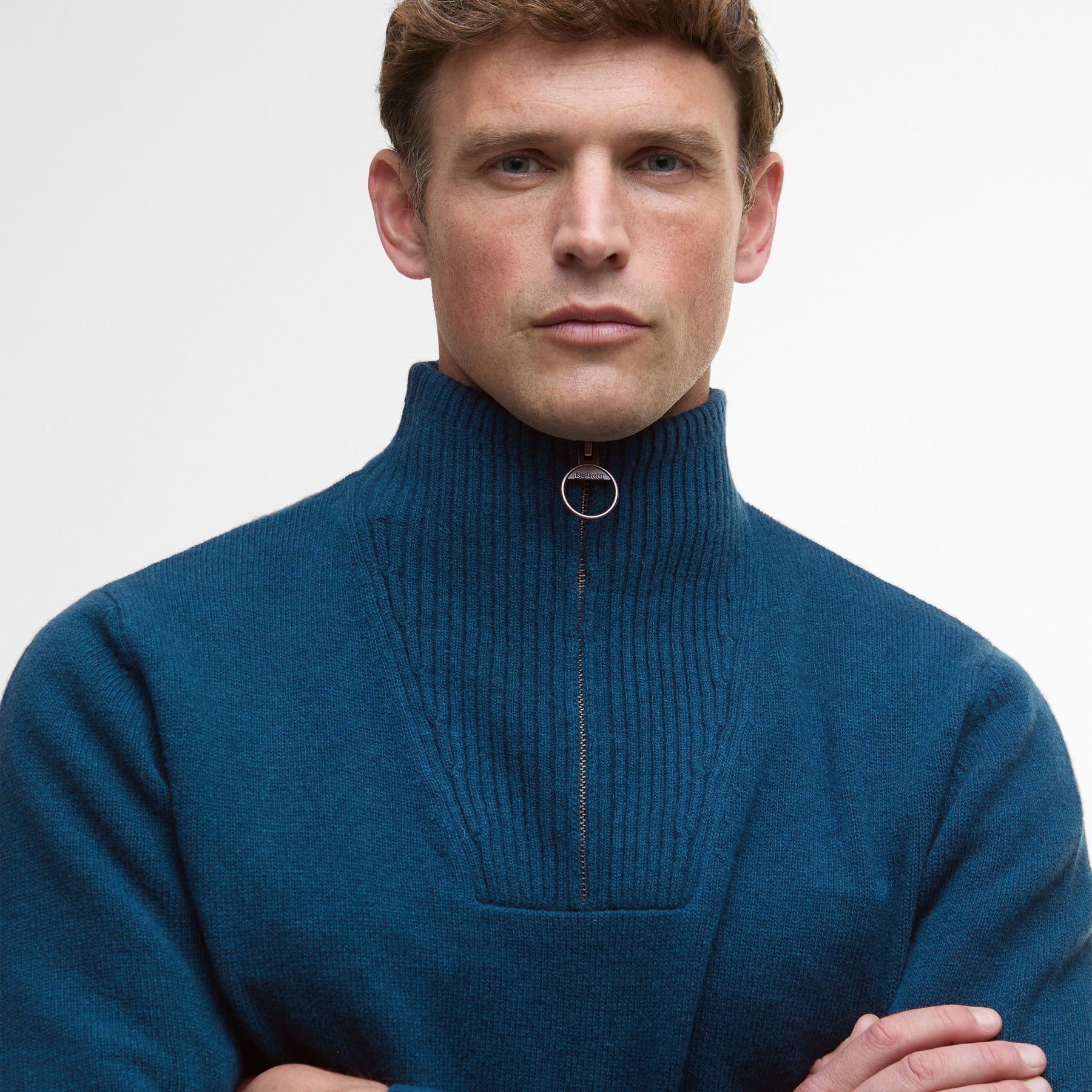 Barbour Men's Nelson Half-Zip Jumper in Mallard Green