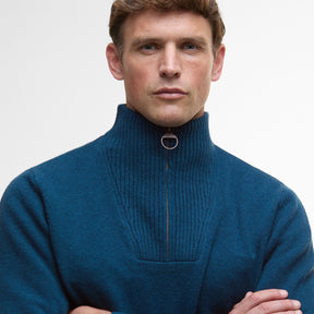 Barbour Men's Nelson Half-Zip Jumper in Mallard Green
