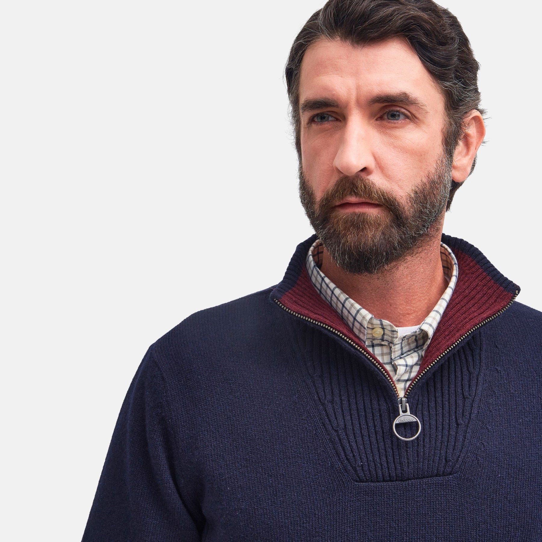 Barbour Men's Nelson Half-Zip Jumper in Navy