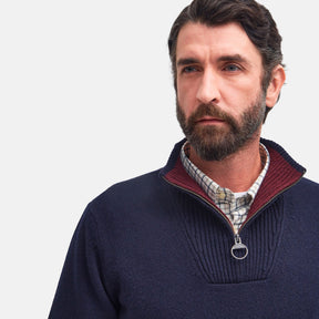 Barbour Men's Nelson Half-Zip Jumper in Navy