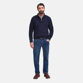 Barbour Men's Nelson Half-Zip Jumper in Navy