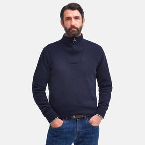 Barbour Men's Nelson Half-Zip Jumper in Navy