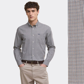 Barbour Men's Padshaw Tailored Long-Sleeved Shirt in Dark Oak