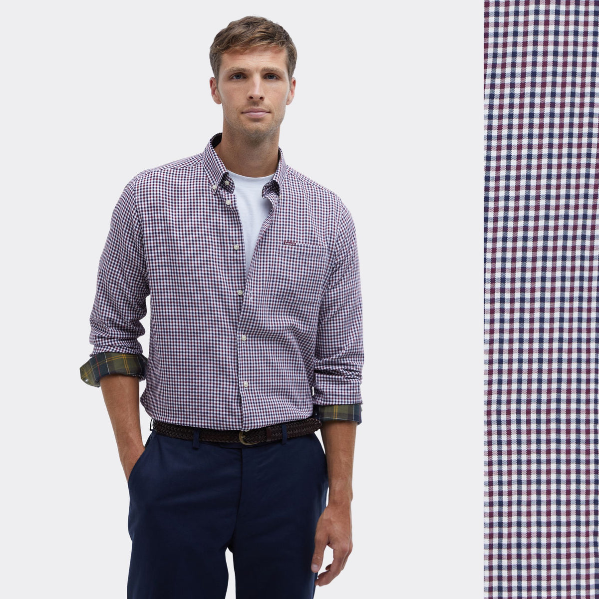 Barbour Men's Padshaw Tailored Long-Sleeved Shirt in Rich Red