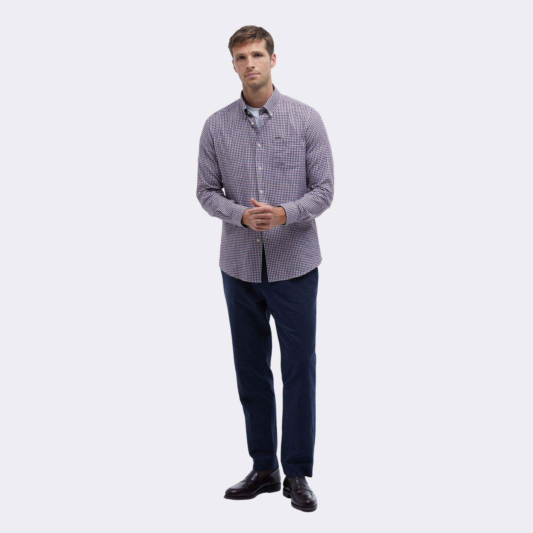 Barbour Men's Padshaw Tailored Long-Sleeved Shirt in Rich Red