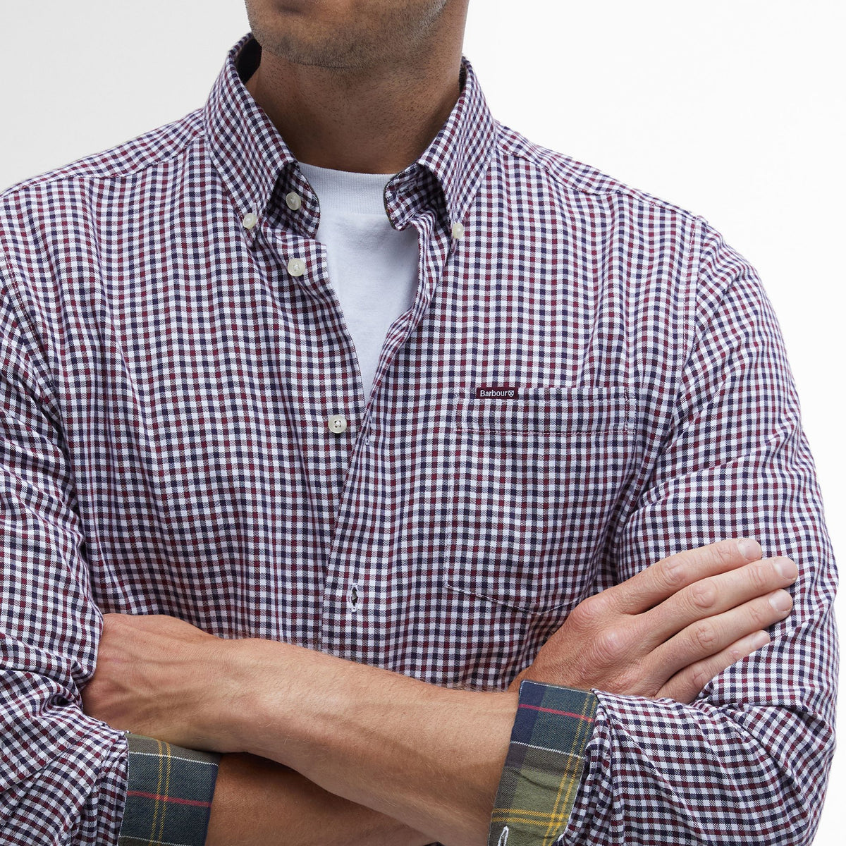 Barbour Men's Padshaw Tailored Long-Sleeved Shirt in Rich Red