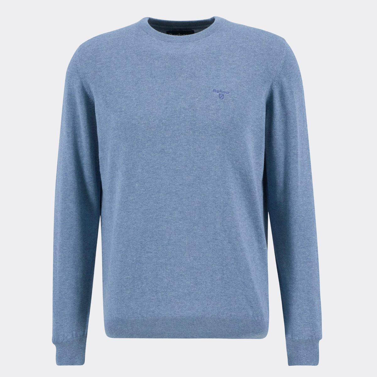 Barbour Men's Pima Cotton Crew Neck Jumper in Bluestone