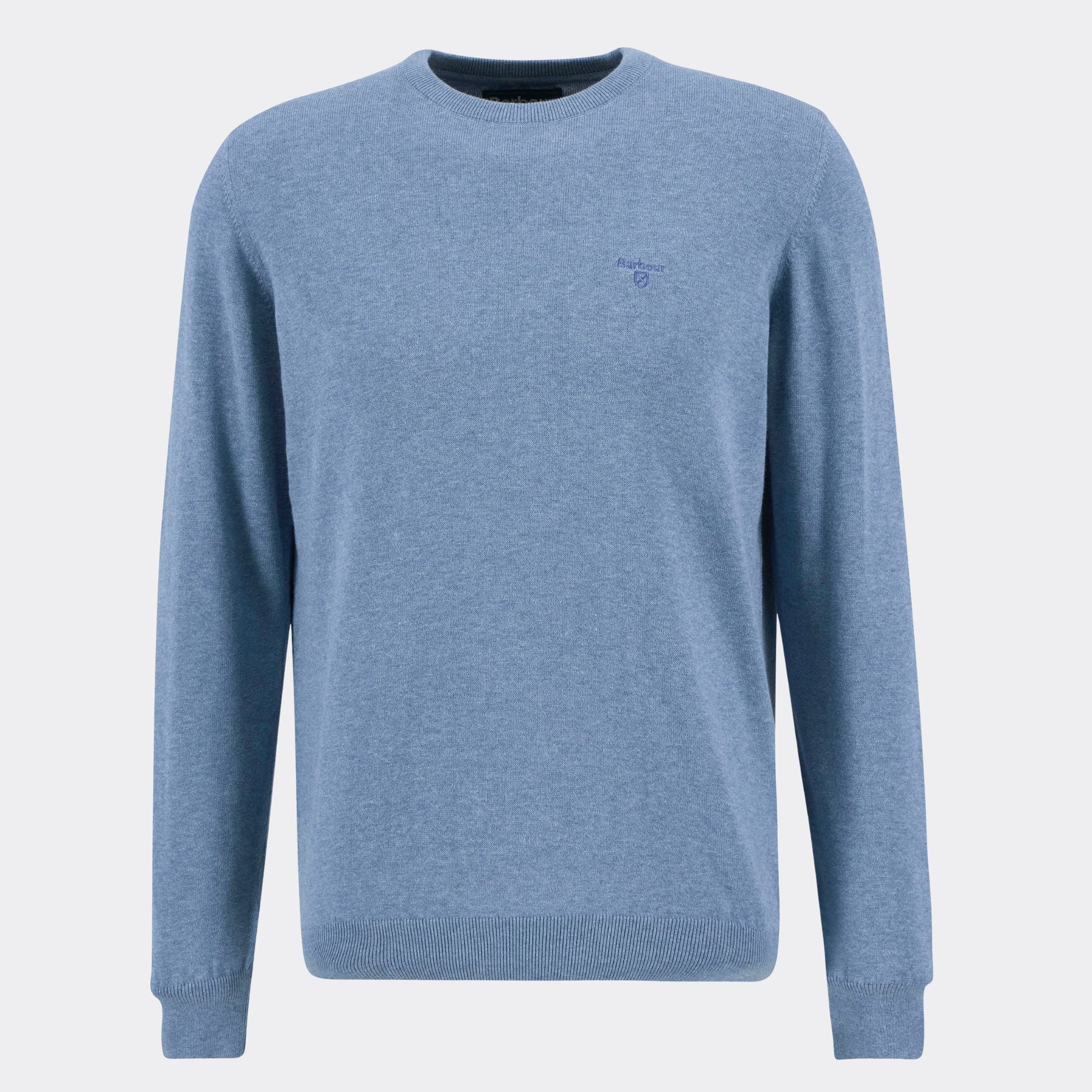 Barbour Men's Pima Cotton Crew Neck Jumper in Bluestone