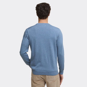 Barbour Men's Pima Cotton Crew Neck Jumper in Bluestone