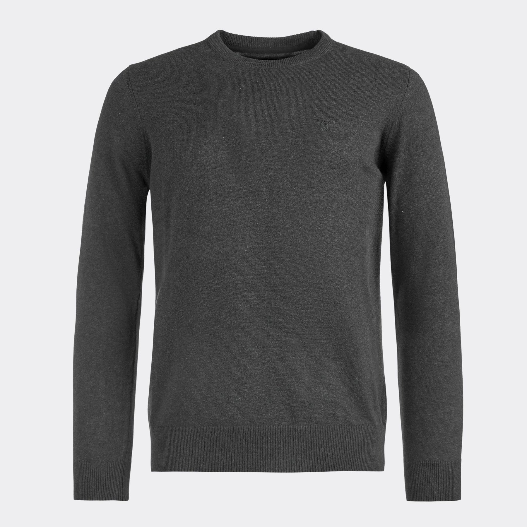 Barbour Men's Pima Cotton Crew Neck Jumper in Charcoal