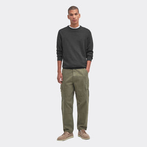 Barbour Men's Pima Cotton Crew Neck Jumper in Charcoal