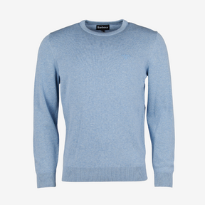 Barbour Men's Pima Cotton Crew Neck Jumper in Dark Chambray