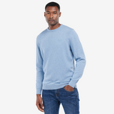 Barbour Men's Pima Cotton Crew Neck Jumper in Dark Chambray