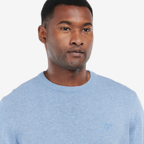 Barbour Men's Pima Cotton Crew Neck Jumper in Dark Chambray