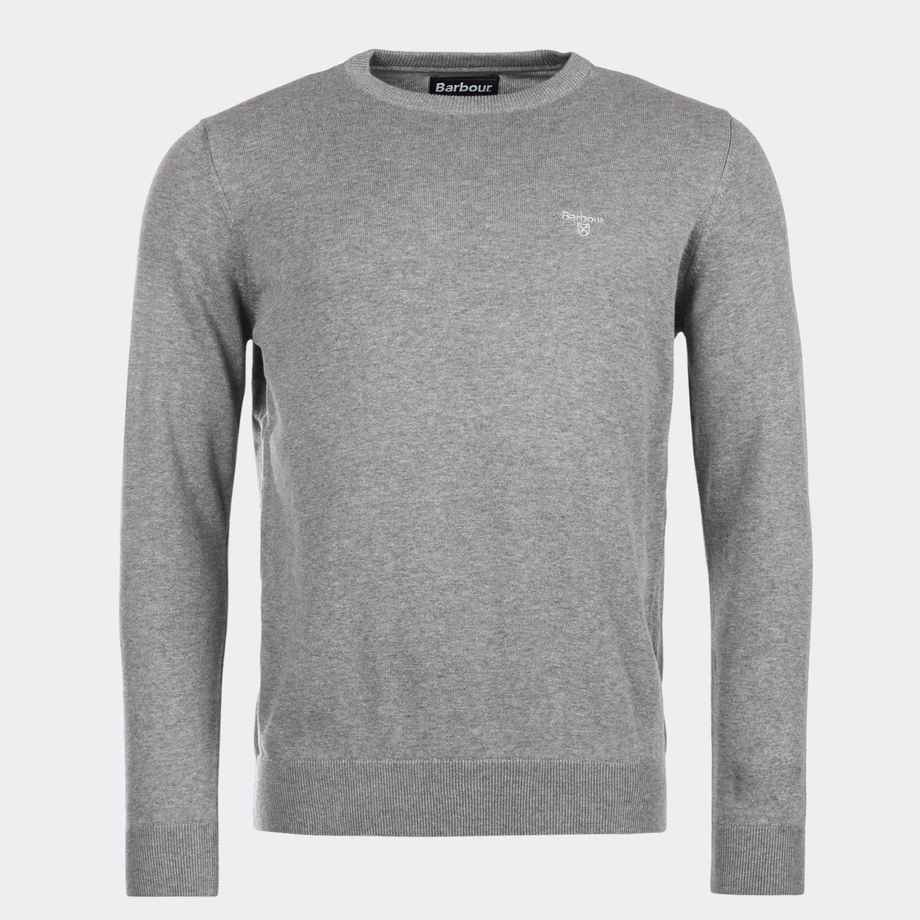 Barbour Men's Pima Cotton Crew Neck Jumper in Grey