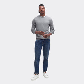 Barbour Men's Pima Cotton Crew Neck Jumper in Grey