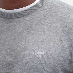 Barbour Men's Pima Cotton Crew Neck Jumper in Grey