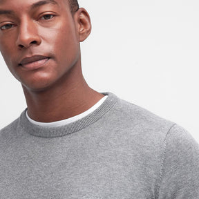 Barbour Men's Pima Cotton Crew Neck Jumper in Grey