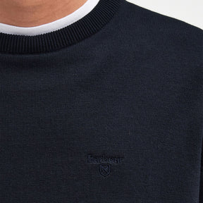 Barbour Men's Pima Cotton Crew Neck Jumper in Navy
