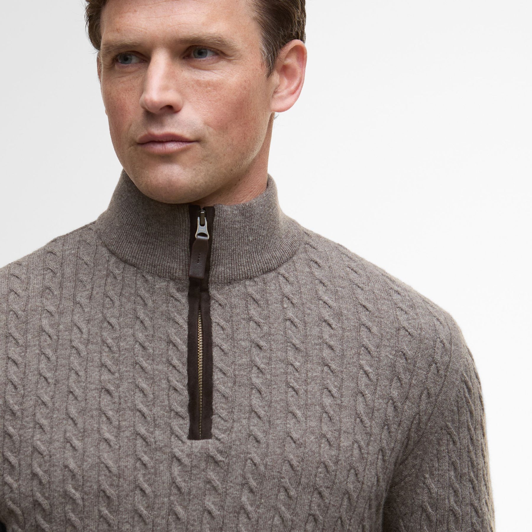 Barbour Men's Ramsden Half-Zip Jumper in Military Marl