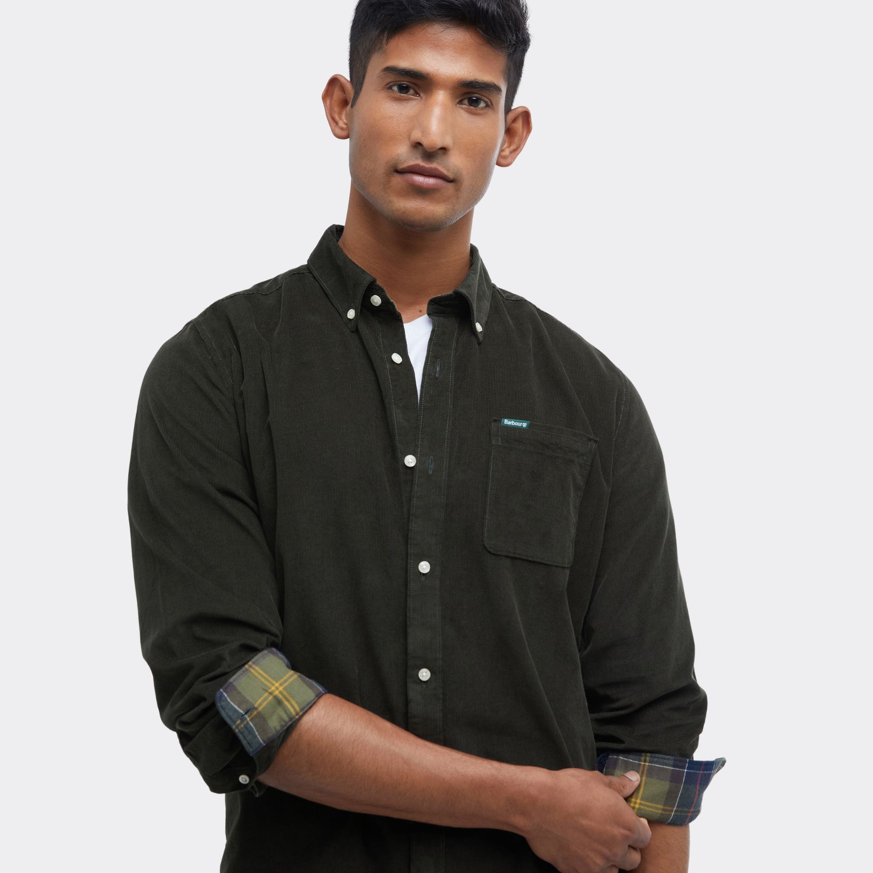 Barbour Men's Ramsey Tailored Fit Shirt in Forest