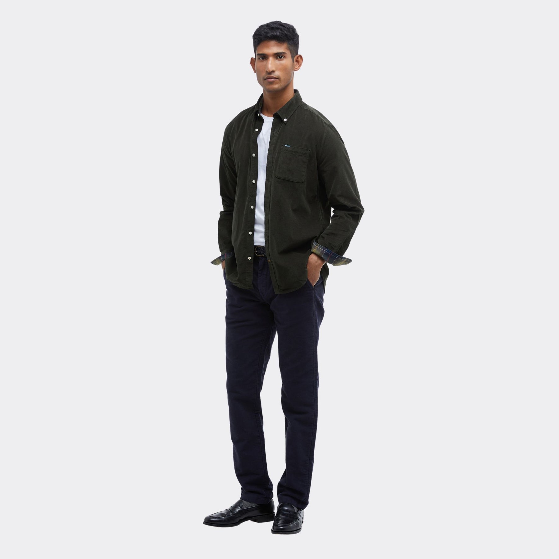 Barbour Men's Ramsey Tailored Fit Shirt in Forest