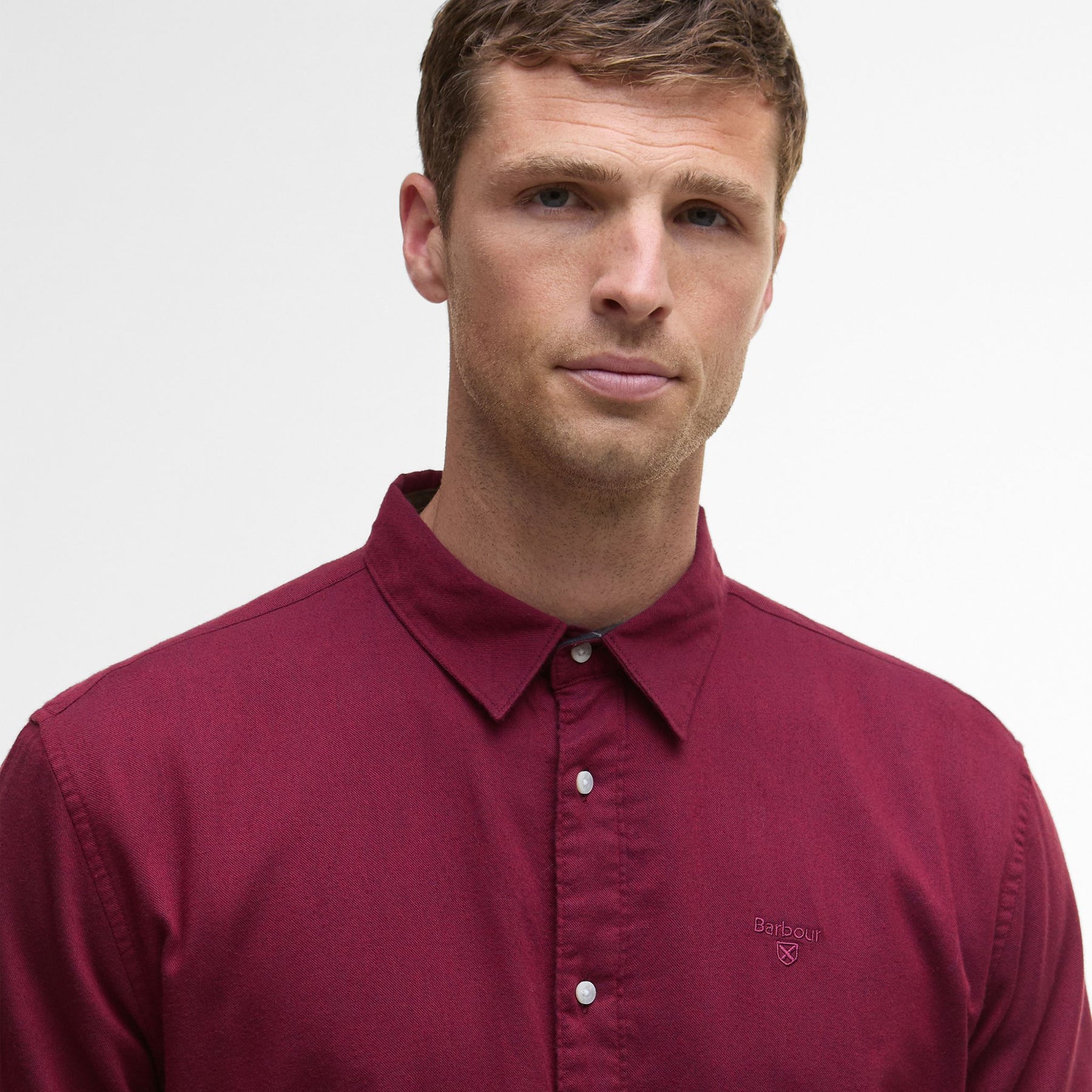Barbour Men's Sealane Relaxed Long-Sleeved Shirt in Biking Red