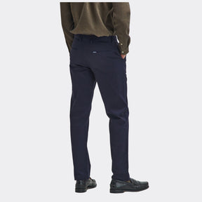 Barbour Men's Suede Sateen Tailored Trousers in Dark Navy