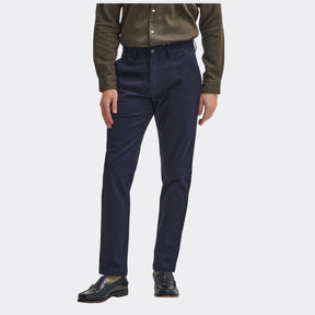 Barbour Men's Suede Sateen Tailored Trousers in Dark Navy