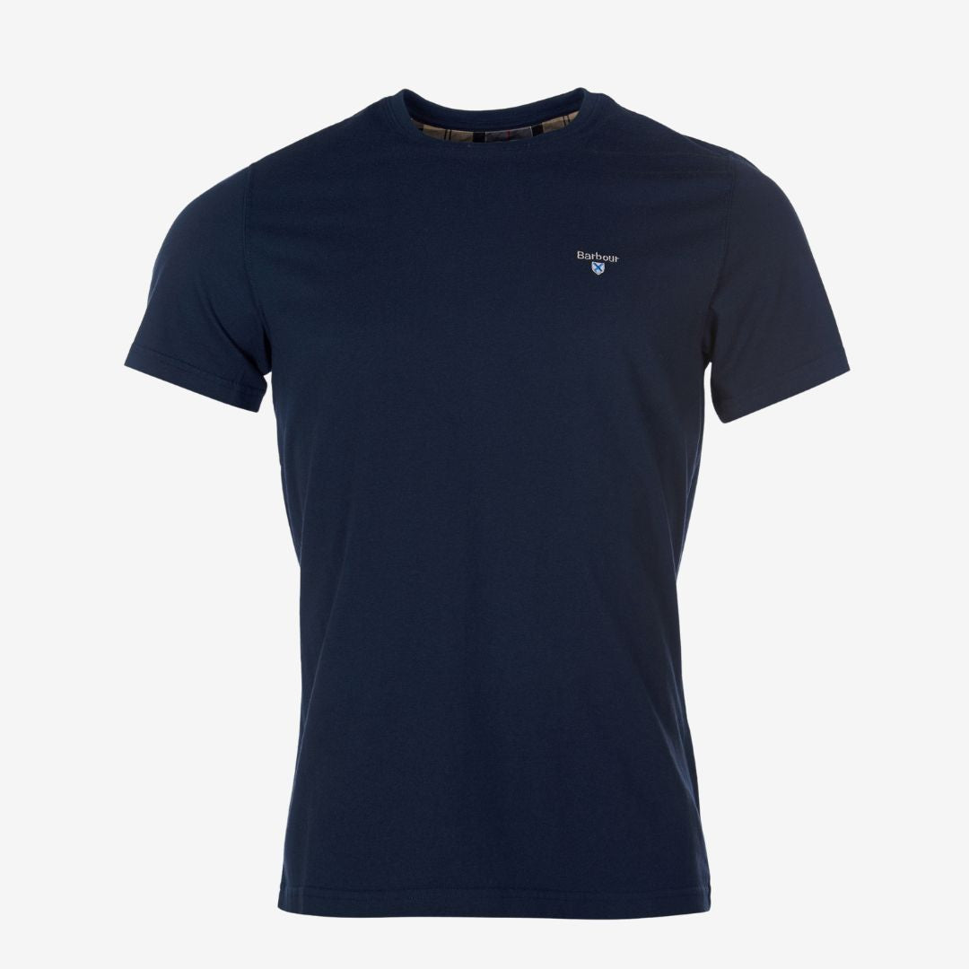 Barbour Men's Tartan Sports T-Shirt in New Navy