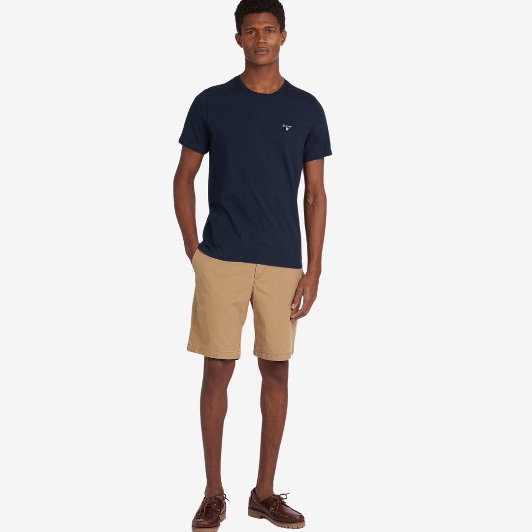 Barbour Men's Tartan Sports T-Shirt in New Navy