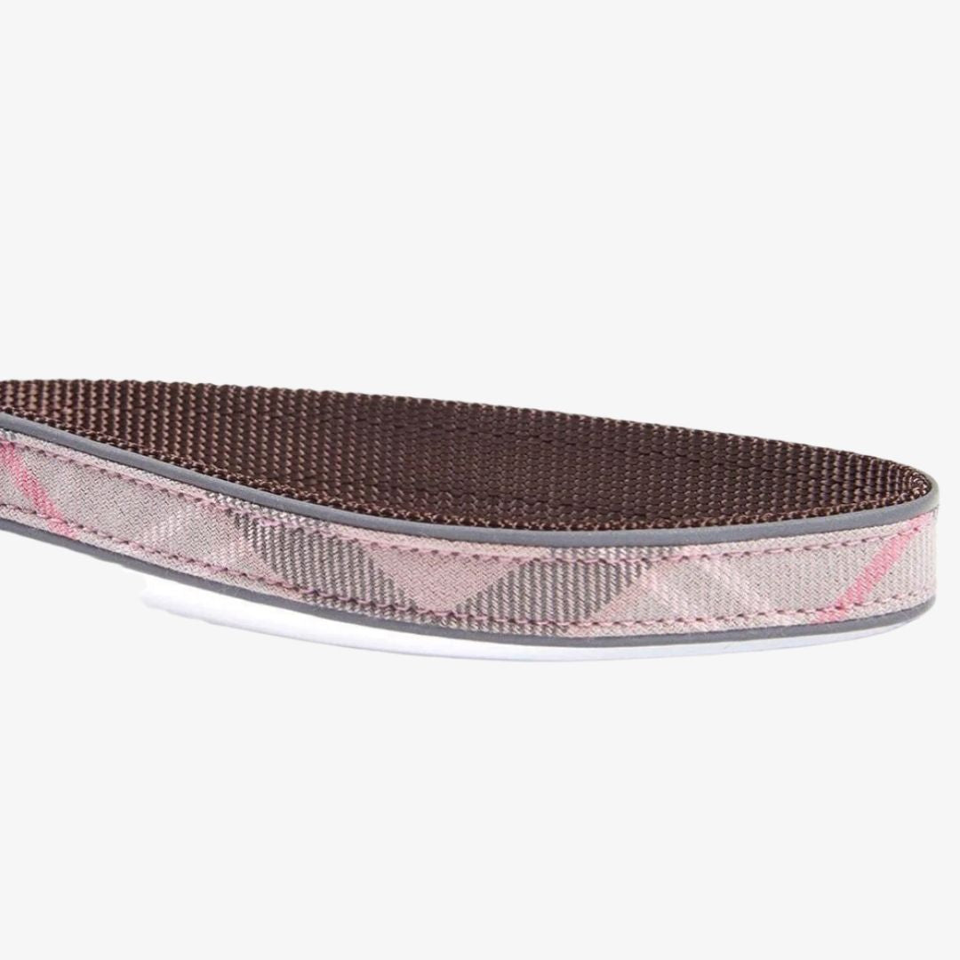 Barbour Printed Dog Lead in Pink Tartan