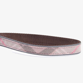 Barbour Printed Dog Lead in Pink Tartan