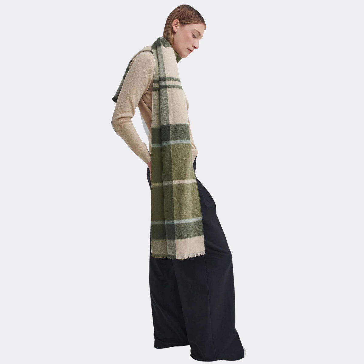 Barbour Rosefield Tartan Scarf in Ancient Loden